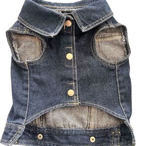Denim Dog Jacket Vest Shirt Woolrich-XS/Sm/Snaps/Velcro Closure